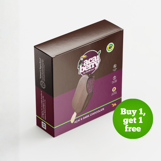 3x Acai Berry Dark Choc Lolly