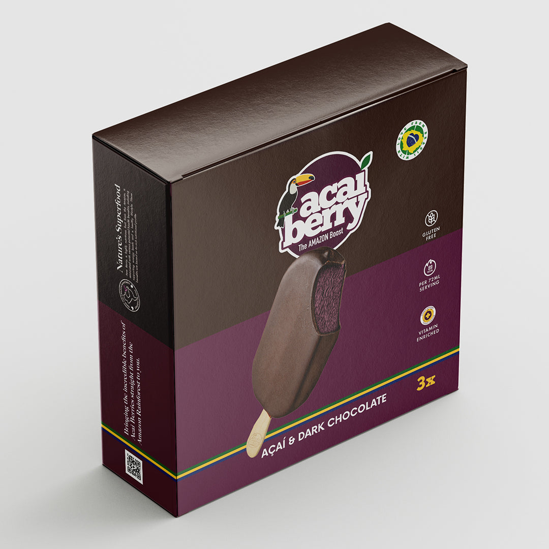 3x Acai Berry Dark Choc Lolly