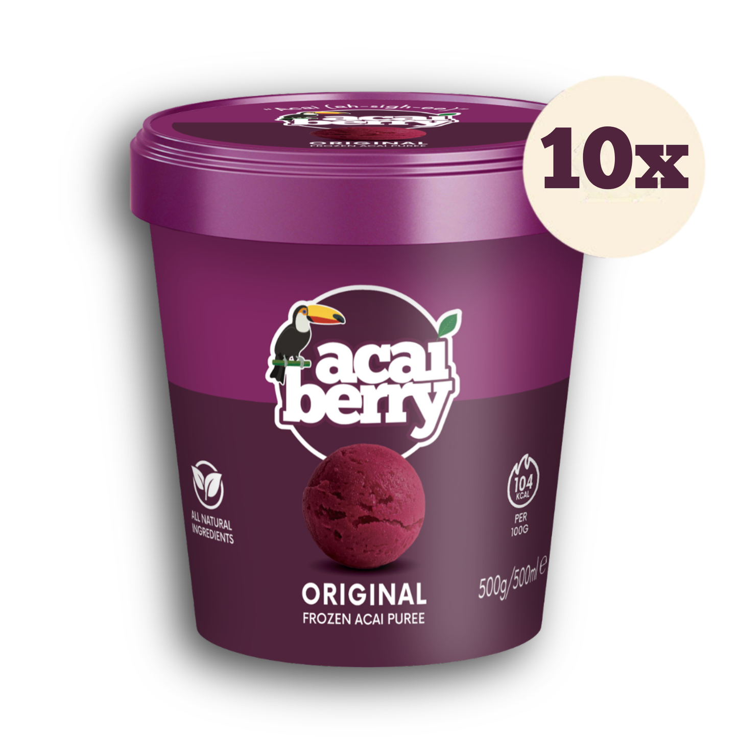 10 x Acai Berry tubs - 500ml